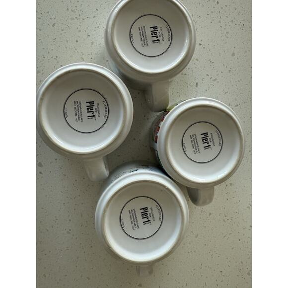 Pier 1 Stacking Festive Holiday Mugs Winter Scene Christmas Village Stoneware - Picture 8 of 12